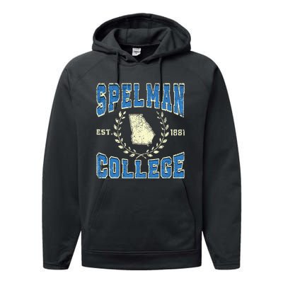 Spelman Retro College University Athletic Performance Fleece Hoodie