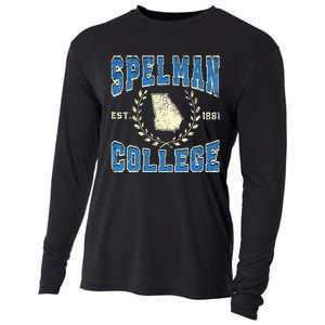 Spelman Retro College University Athletic Cooling Performance Long Sleeve Crew