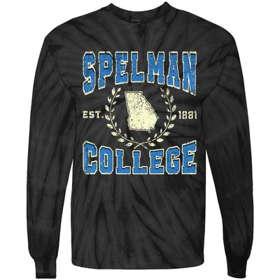 Spelman Retro College University Athletic Tie-Dye Long Sleeve Shirt