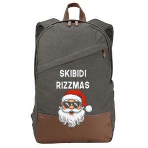 Skibid.I Rizzmas Christmas Santa Claus Merry Rizz Mas Sigmas Cotton Canvas Backpack