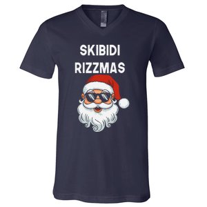 Skibid.I Rizzmas Christmas Santa Claus Merry Rizz Mas Sigmas V-Neck T-Shirt