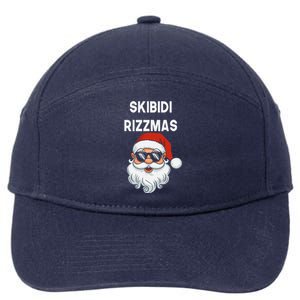 Skibid.I Rizzmas Christmas Santa Claus Merry Rizz Mas Sigmas 7-Panel Snapback Hat