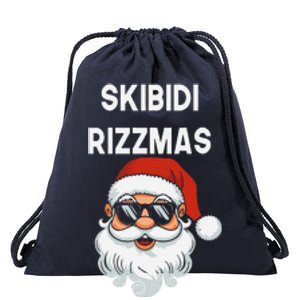 Skibid.I Rizzmas Christmas Santa Claus Merry Rizz Mas Sigmas Drawstring Bag