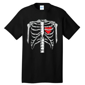 Skeleton Rib Cage Heart Xray Halloween Easy Costume Tall T-Shirt