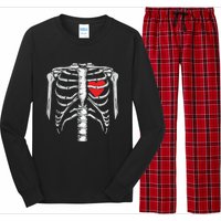 Skeleton Rib Cage Heart Xray Halloween Easy Costume Long Sleeve Pajama Set