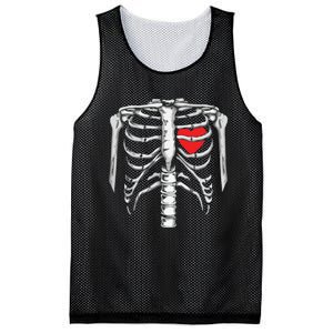 Skeleton Rib Cage Heart Xray Halloween Easy Costume Mesh Reversible Basketball Jersey Tank