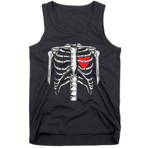 Skeleton Rib Cage Heart Xray Halloween Easy Costume Tank Top