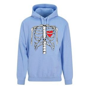 Skeleton Rib Cage Heart Xray Halloween Easy Costume Unisex Surf Hoodie