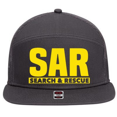 Search Rescue Crew SAR Emergency Response Team 7 Panel Mesh Trucker Snapback Hat