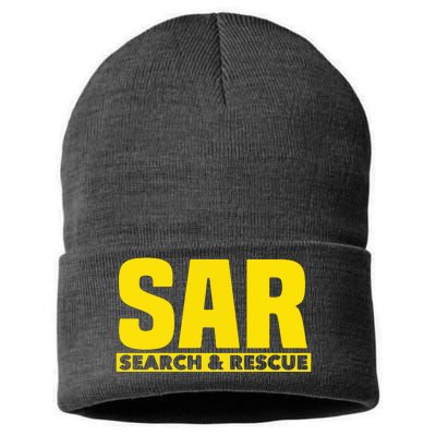 Search Rescue Crew SAR Emergency Response Team Sustainable Knit Beanie