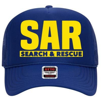 Search Rescue Crew SAR Emergency Response Team High Crown Mesh Back Trucker Hat