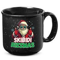Skibid.I Rizzmas Christmas Rizz Santa Claus Charisma 15oz Campfire Ceramic Mug
