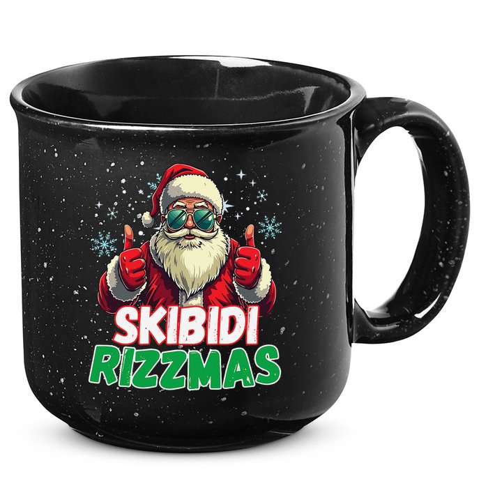 Skibid.I Rizzmas Christmas Rizz Santa Claus Charisma 15oz Campfire Ceramic Mug