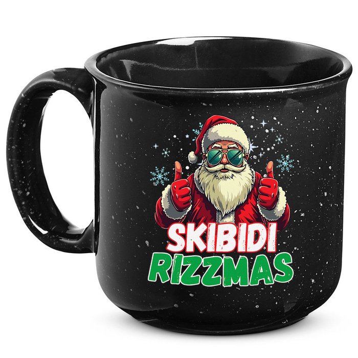 Skibid.I Rizzmas Christmas Rizz Santa Claus Charisma 15oz Campfire Ceramic Mug