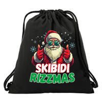 Skibid.I Rizzmas Christmas Rizz Santa Claus Charisma Drawstring Bag