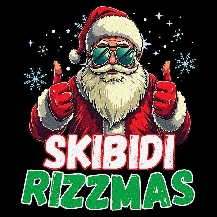Skibid.I Rizzmas Christmas Rizz Santa Claus Charisma Drawstring Bag