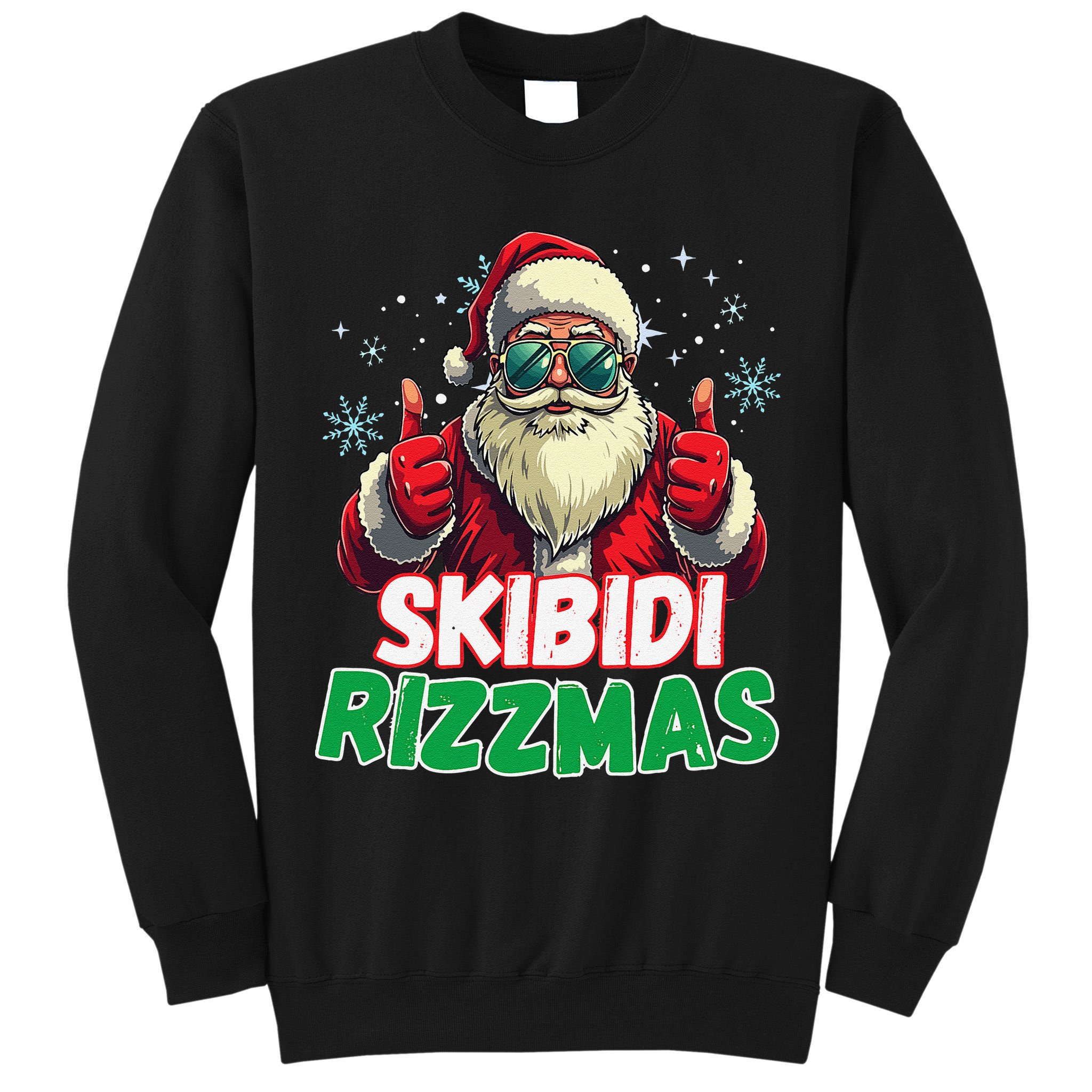 Skibid.I Rizzmas Christmas Rizz Santa Claus Charisma Tall Sweatshirt