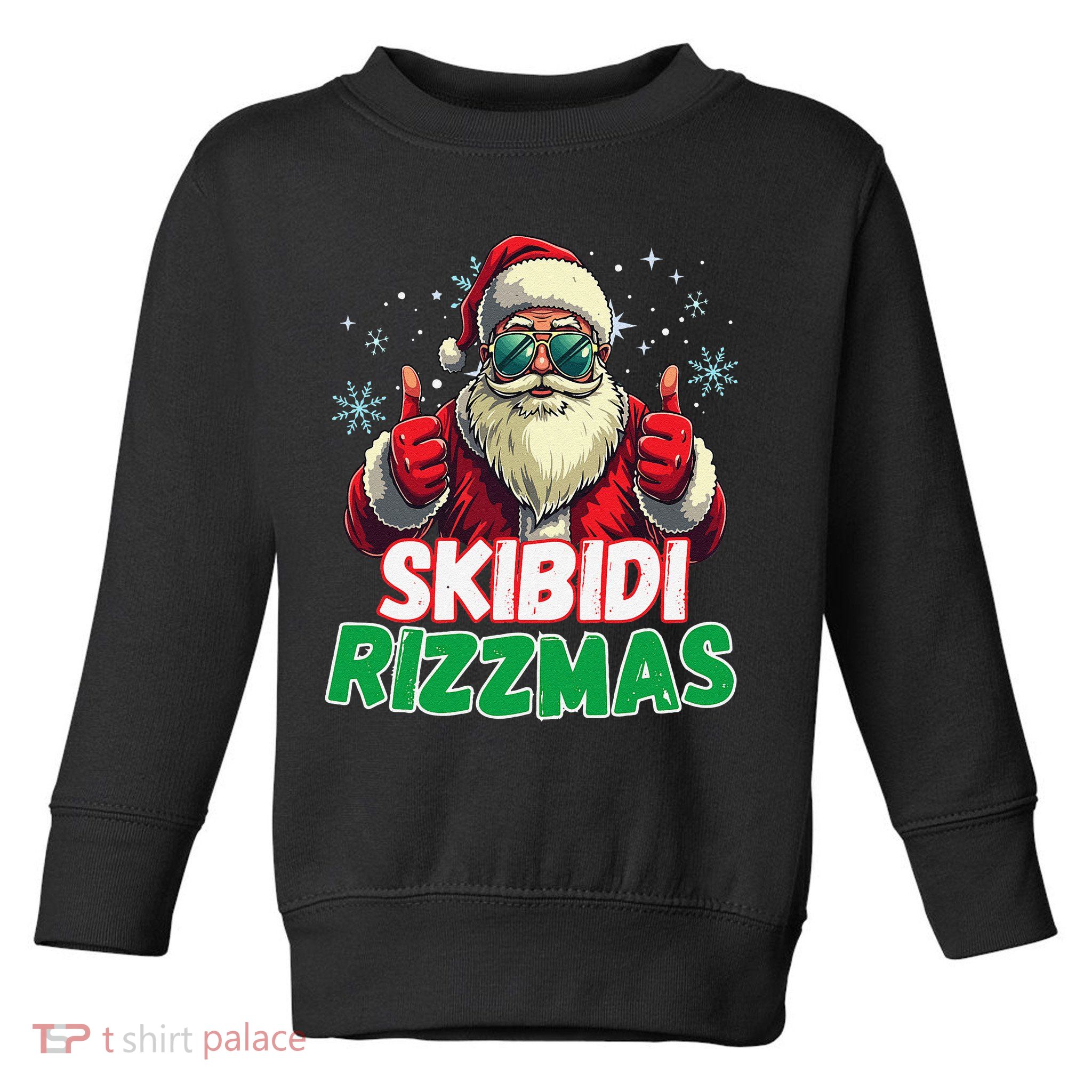 Skibid.I Rizzmas Christmas Rizz Santa Claus Charisma Toddler Sweatshirt