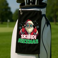 Skibid.I Rizzmas Christmas Rizz Santa Claus Charisma Golf Towel