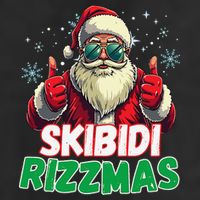 Skibid.I Rizzmas Christmas Rizz Santa Claus Charisma Golf Towel