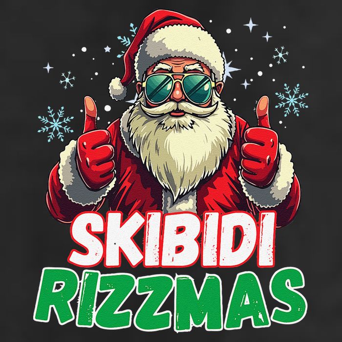 Skibid.I Rizzmas Christmas Rizz Santa Claus Charisma Golf Towel
