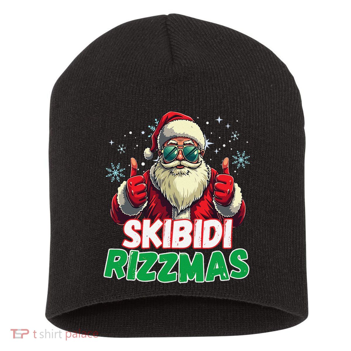 Skibid.I Rizzmas Christmas Rizz Santa Claus Charisma Short Acrylic Beanie