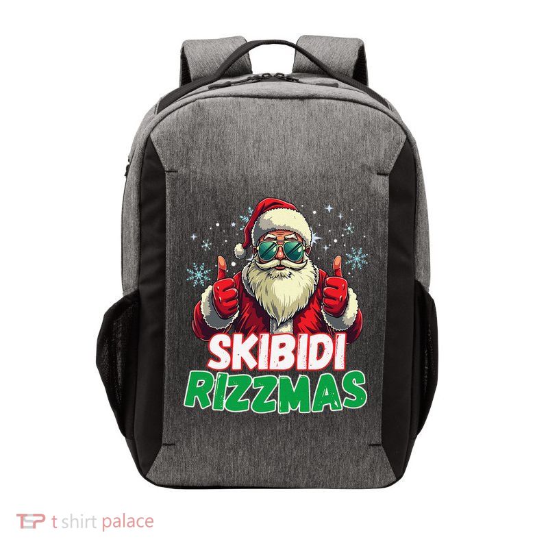 Skibid.I Rizzmas Christmas Rizz Santa Claus Charisma Vector Backpack