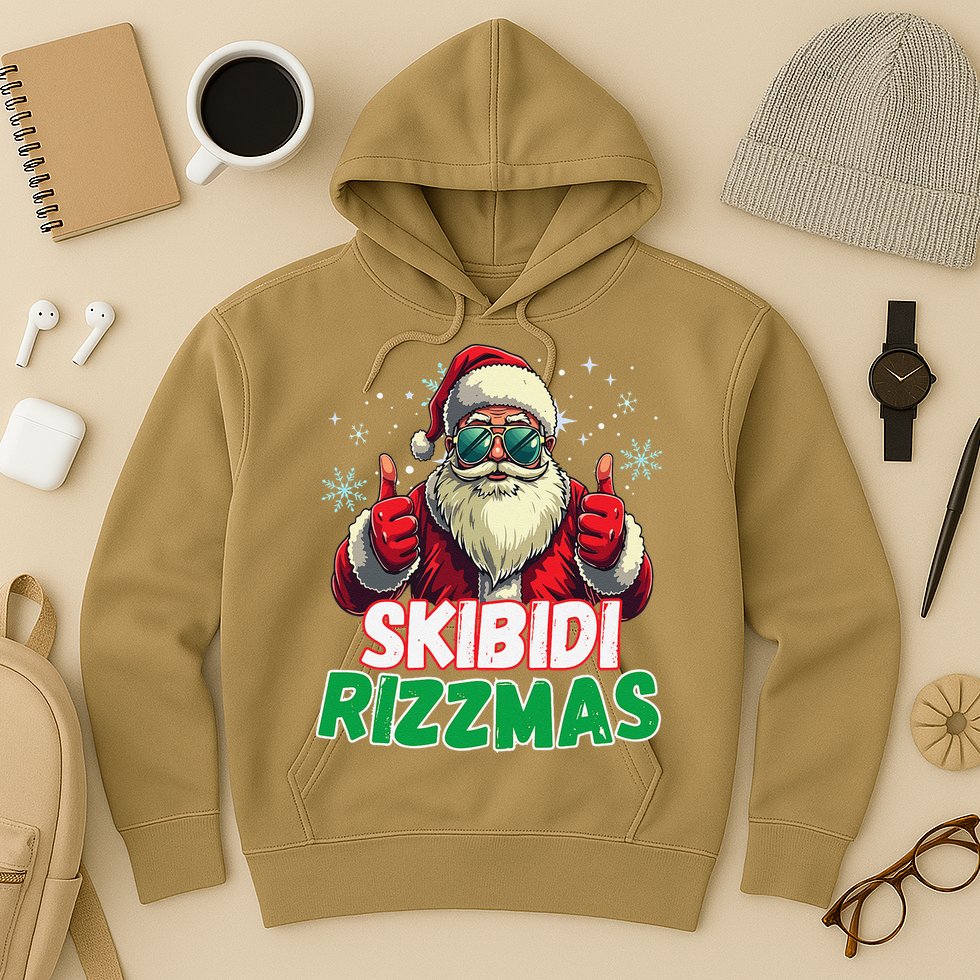 Skibid.I Rizzmas Christmas Rizz Santa Claus Charisma Hoodie