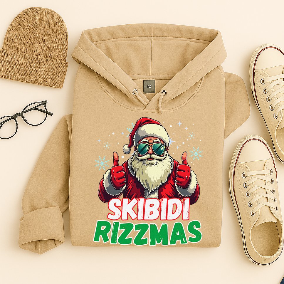 Skibid.I Rizzmas Christmas Rizz Santa Claus Charisma Hoodie