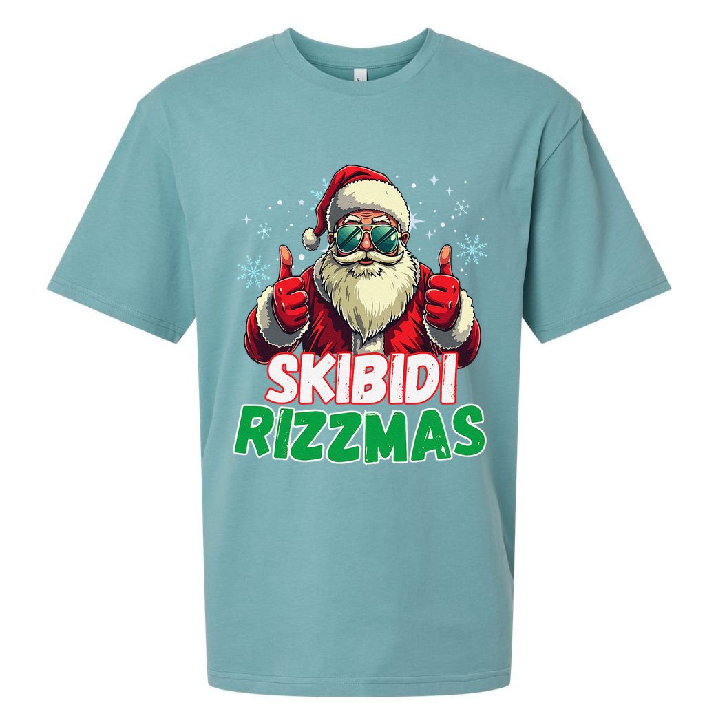 Skibid.I Rizzmas Christmas Rizz Santa Claus Charisma Sueded Cloud Jersey T-Shirt