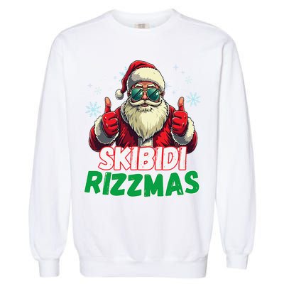 Skibid.I Rizzmas Christmas Rizz Santa Claus Charisma Garment-Dyed Sweatshirt