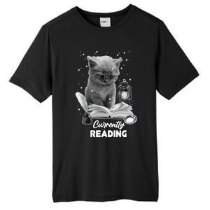 Summer Reading Currently Reading Cat Reading A Book Bookish Cool Gift Tall Fusion ChromaSoft Performance T-Shirt