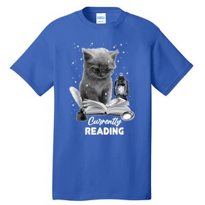 Summer Reading Currently Reading Cat Reading A Book Bookish Cool Gift Tall T-Shirt