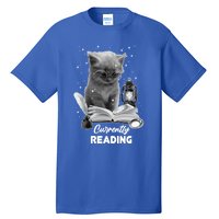 Summer Reading Currently Reading Cat Reading A Book Bookish Cool Gift Tall T-Shirt