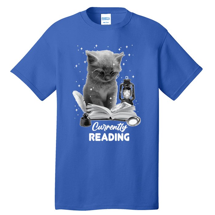 Summer Reading Currently Reading Cat Reading A Book Bookish Cool Gift Tall T-Shirt