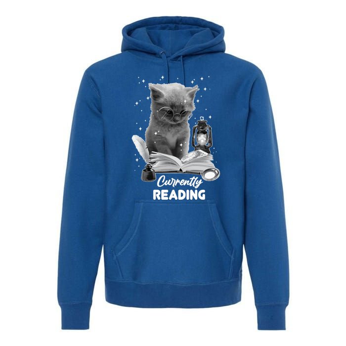 Summer Reading Currently Reading Cat Reading A Book Bookish Cool Gift Premium Hoodie