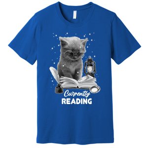 Summer Reading Currently Reading Cat Reading A Book Bookish Cool Gift Premium T-Shirt