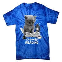 Summer Reading Currently Reading Cat Reading A Book Bookish Cool Gift Tie-Dye T-Shirt