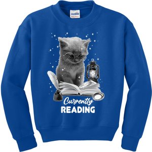 Summer Reading Currently Reading Cat Reading A Book Bookish Cool Gift Kids Sweatshirt