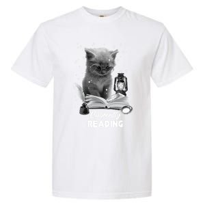 Summer Reading Currently Reading Cat Reading A Book Bookish Cool Gift Garment-Dyed Heavyweight T-Shirt