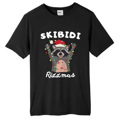 Ski.Bidi Rizz.Mas Christmas Raccoon With Santa Hat Funny Xmas Tall Fusion ChromaSoft Performance T-Shirt