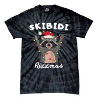 Ski.Bidi Rizz.Mas Christmas Raccoon With Santa Hat Funny Xmas Tie-Dye T-Shirt