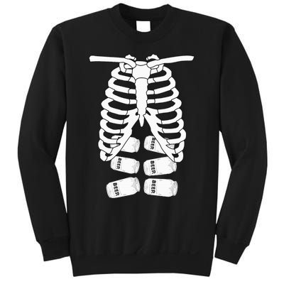 Skeleton Rib Cage Six Pack Beer Halloween Costume Sweatshirt