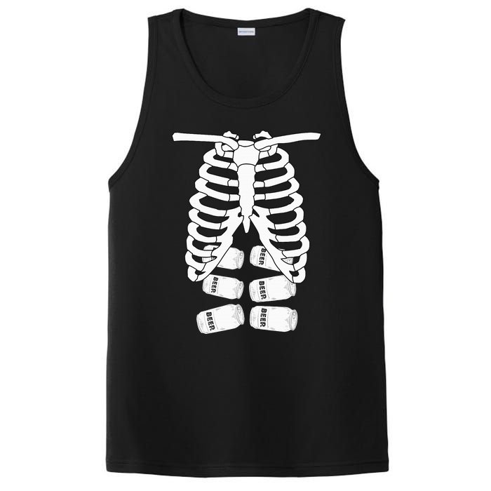 Skeleton Rib Cage Six Pack Beer Halloween Costume PosiCharge Competitor Tank