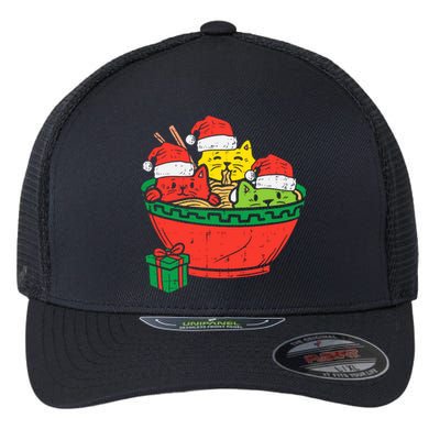 Santa Ra Cats Anime Christmas Xmas Girl Flexfit Unipanel Trucker Cap