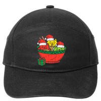 Santa Ra Cats Anime Christmas Xmas Girl 7-Panel Snapback Hat