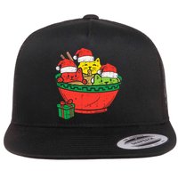 Santa Ra Cats Anime Christmas Xmas Girl Flat Bill Trucker Hat