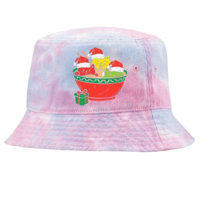 Santa Ra Cats Anime Christmas Xmas Girl Tie-Dyed Bucket Hat