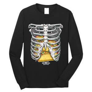 Skeleton Rib Cage Halloween Taco Skeleton Costume Long Sleeve Shirt