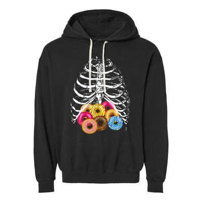 Skeleton Rib Cage Donuts Garment-Dyed Fleece Hoodie